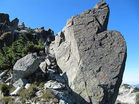 Neat boulder just below summit