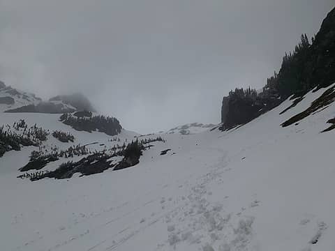 Looking back up to the col
