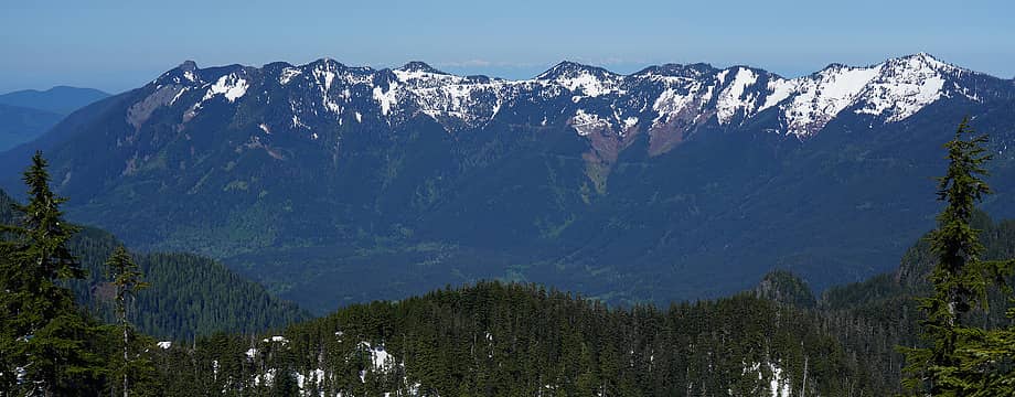 Teneriffe - Green ridge and the Olympics in the far distance.