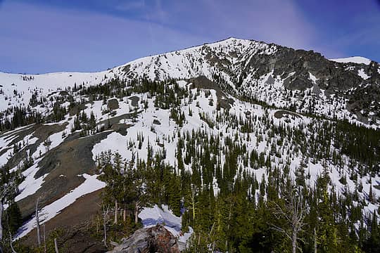 Looking back at Navaho Peak from the Etienne Creek pass