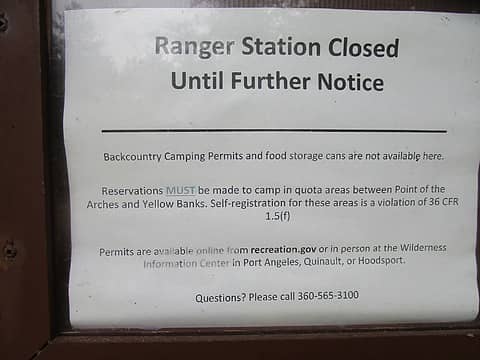 Ranger Station Closed