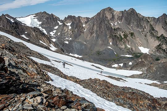 climbing the second snowfield
