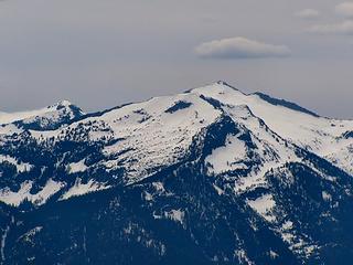 Closeup of Rock Mountain, Mount Mastiff and Mount Howard.