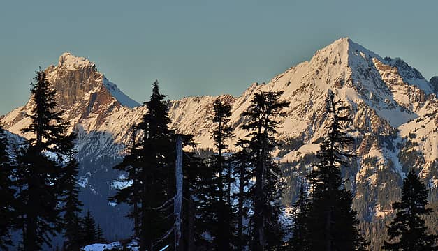 Larrabee and American Border Peak in the evening light