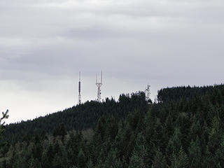 Views of West Tiger 1 towers from stairs below West Tiger 3 summit.