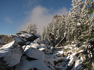 Snowy rocks