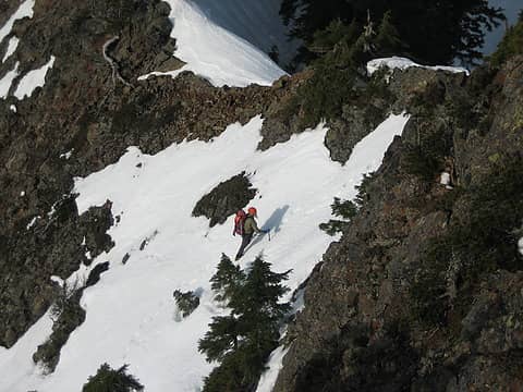 last bit of steep snow for Dave