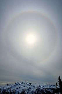 Solar halo over Mt. Daniel