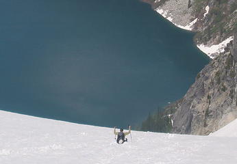 Rob About to Nail a Landing in Colchuck Lake!