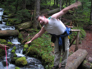 Jeremy encounters difficulty on creek crossing