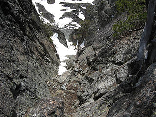 Looking down The Couloir from top