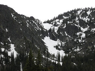 Class 3? route to goat lake, snow finger in center