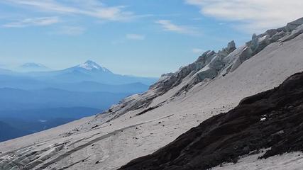 Looking south across the Newton Glacier (?) to Mt. Jefferson and North Sister beyond