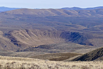 Picture of what we called the "crater" all day. At home I found out that this was formed as an old bend in the river.