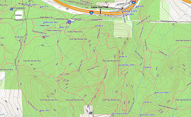 Cable line trail - Map data ftom <a href="http://www.switchbacks.com/