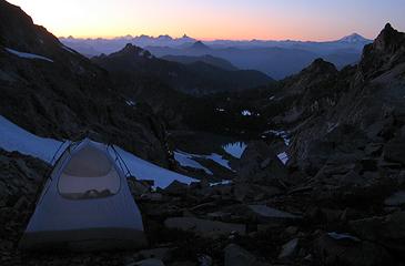 Camp falling into night