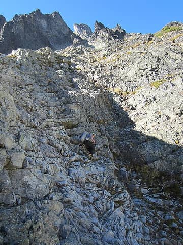 Typical scrambling on the descent.