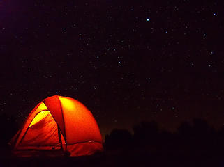 Tent and stars, 2nd night.