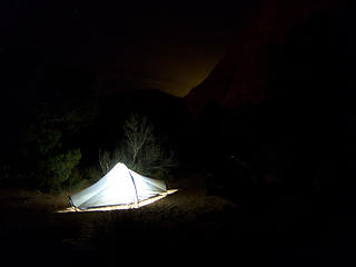 Glowing tent