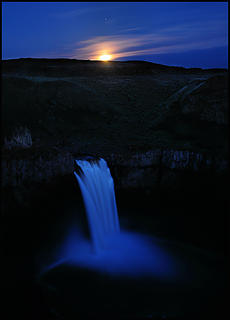 Moon and Saturn over Palouse Falls