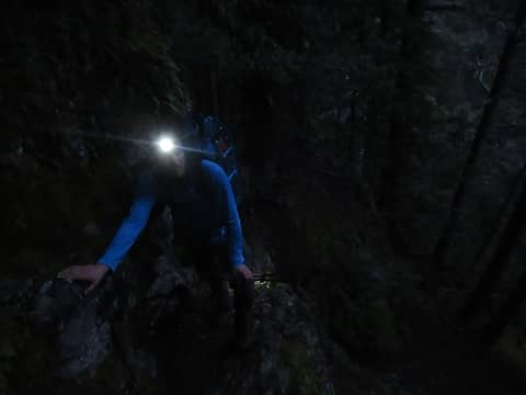 scrambling the Lake Constance Trail in twilight