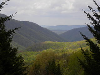 looking north into Seneca Creek valley from the upper High Meadows Trail