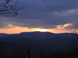 sunset over Shavers Mountain from FR 14 south of Wymer from clearcut
