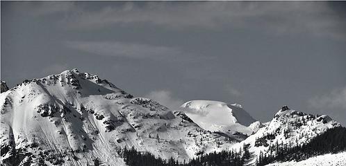 Mt Baker peaking over Twin Sisters Range.