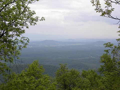 looking southeast from gap in canopy on Tibbett Knob