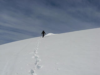 Tom nearing the summit