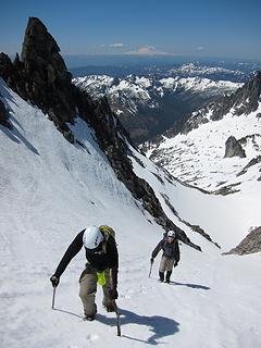 Heading up the couloir