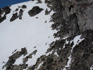 climbers heading up Colchuck