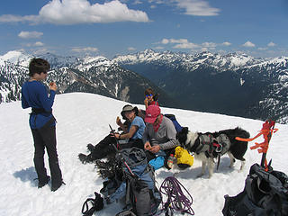 Enjoying the view down into the Chilliwack valley from the north ridge