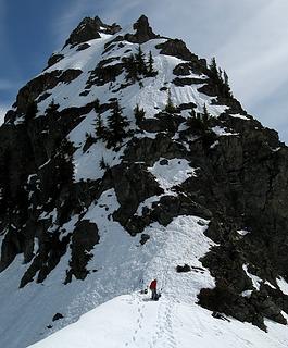 Rappeling the middle of the summit block