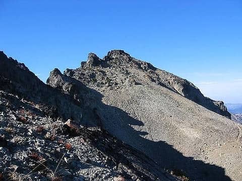 This shot shows the summit of Aix from the north side.  Notice how flat the top is, it was the site of a lookout and was leveled off to accomodate it.