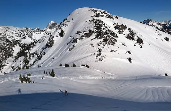 Can you spot all 10 snowshoers in this photo (including my shadow as one of them)?