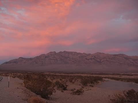 sunset colors over Pahrump Point