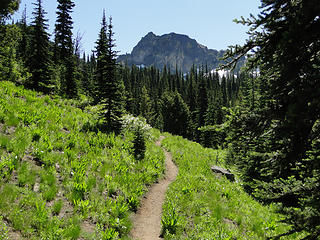 Trail heading to upper Crystal Lake.