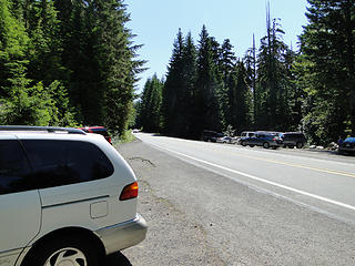 Crystal Peak trailhead parking right off highway 410 at conclusion of hike.