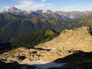 The view across White Pass from partway up Johnson Mtn
