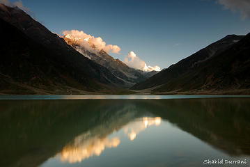 Lake Saif-ul-Maluk and Malika Parbat alpenglow