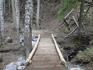 Going up the new freeway trail to Glacier Basin.