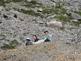 People on knob above Glacier Basin.
