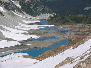 View of Upper Lyman Lakes from Spider Gap