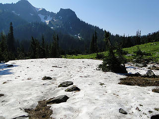 Yea a snow patch on Owyhigh lakes trail nearing lake.