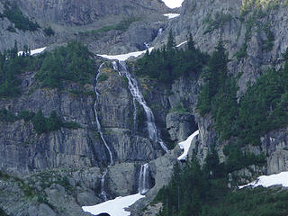 Waterfalls across the way on trail to Summerland.