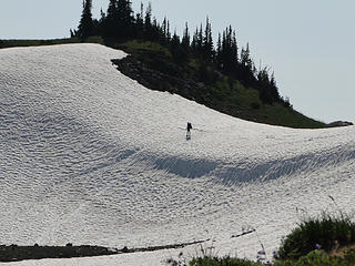 Watching someone else on steep snow field.