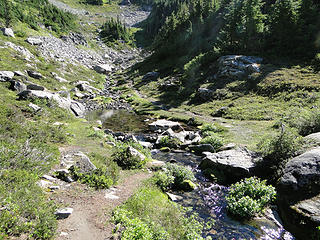 Creek crossing on trail to Knapsack Pass.