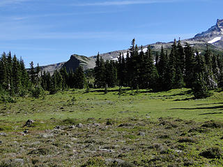 Views from trail to Spray Park from Knapsack Pass.