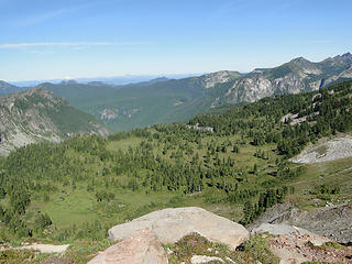 Views from trail to Spray Park from Knapsack Pass.
